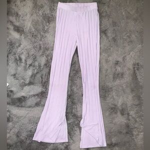 Primark Light Lavender Ribbed Flare Pants